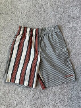 Burberry Black, White & Red Striped Kids Shorts